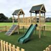 Image depicting wooden play equipments