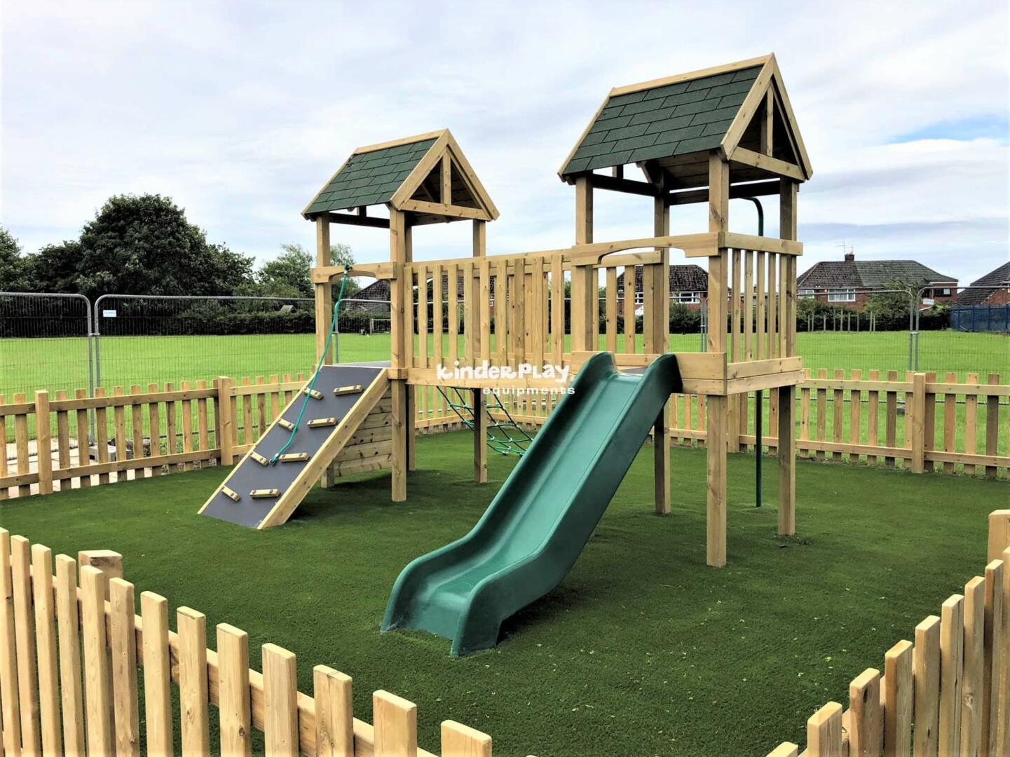Image depicting wooden play equipments