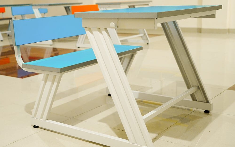 Image depicting School bench and desk set